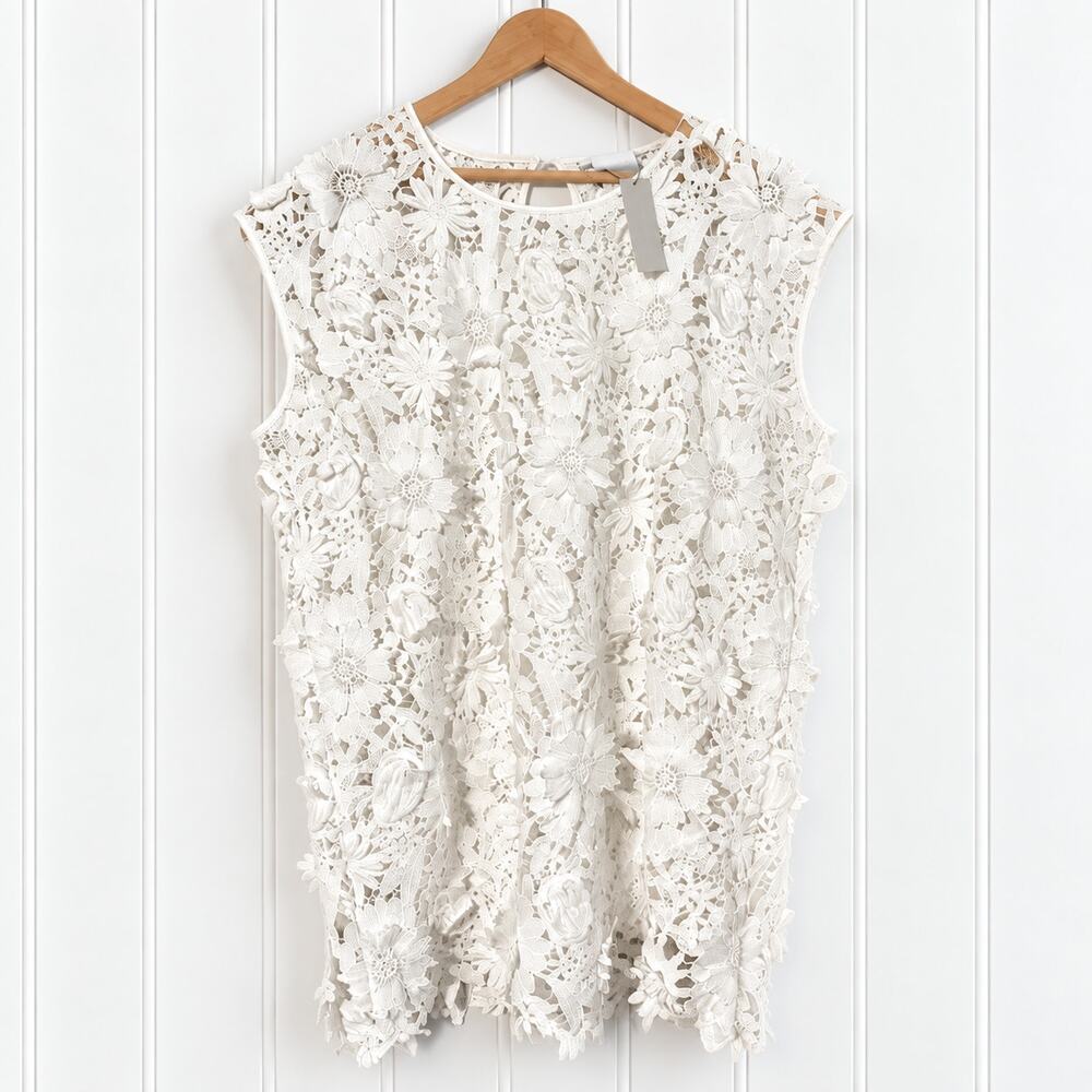 Borrowed & Blue Southern Living Lace Top Womens L/XL White Floral NWT